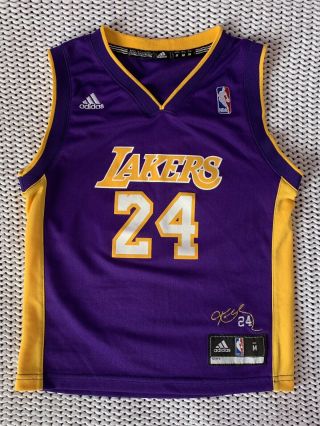 Vintage Adidas Nba Los Angeles Lakers Kobe Bryant Basketball Jersey Size Youth M