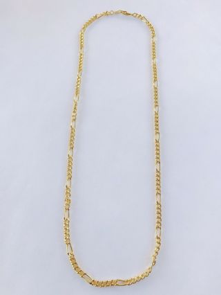 Vintage 14kgp Gold Plated 5mm Figaro Chain Necklace Unisex Men 
