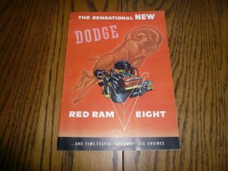 1953 Dodge " Red Ram Eight " Sales Brochure/booklet - Vintage