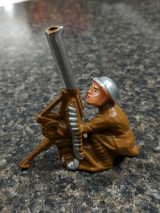 Vintage Manoil/barclay Lead Toy Soldier Anti - Aircraft Gunner (kneeling)