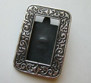 Fine Vintage Sterling Silver Photo Picture Frame Brooch Pin