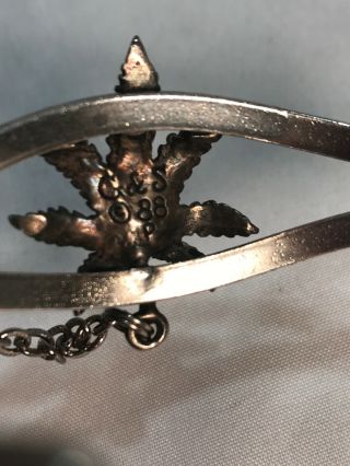 Vintage 1988 G & S Silver Pot Leaf Slave Bracelet and Ring Marked Size 8.  5 G&S 4