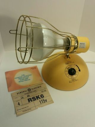 Deluxe Time - A - Tan Sunlamp General Electric Ge Model Rsk6 Vintage Industrial 1984