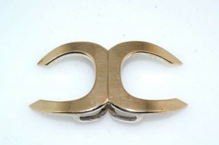 Vintage Sterling Silver & 14k Yellow Gold Bolo Belt Buckle Piece