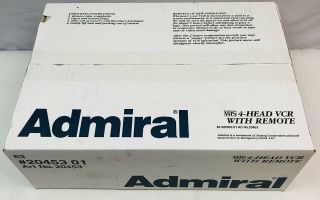 ‡ RARE ‡ Admiral 4 - Head VHS VCR With Remote 20453 6