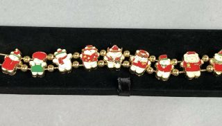 Vintage Santabear Collectibles Slide Charm Enamel Bracelet Designer Runway
