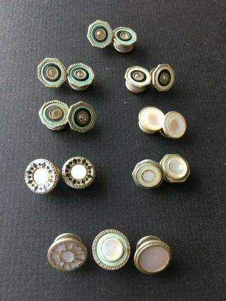 17 Vintage Snap Link,  Kum - A - Part,  Baer & Wilde Cuff Links Mother Of Pearl
