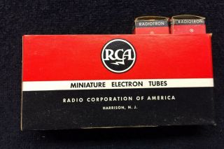 2 NOS Matched RCA 12AT7 WA Military Triple Mica Black Plate Tubes USA 2