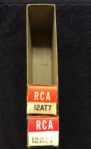 2 NOS Matched RCA 12AT7 WA Military Triple Mica Black Plate Tubes USA 3