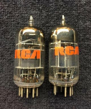 2 NOS Matched RCA 12AT7 WA Military Triple Mica Black Plate Tubes USA 4