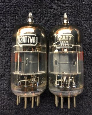 2 NOS Matched RCA 12AT7 WA Military Triple Mica Black Plate Tubes USA 6