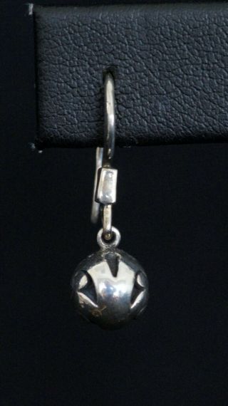 VTG LOIS HILL Scrollwork Bead Dangle Earrings 925 Sterling Silver (A8395) 2
