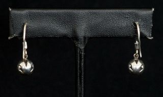 VTG LOIS HILL Scrollwork Bead Dangle Earrings 925 Sterling Silver (A8395) 3