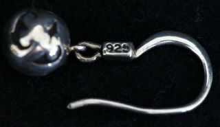 VTG LOIS HILL Scrollwork Bead Dangle Earrings 925 Sterling Silver (A8395) 5