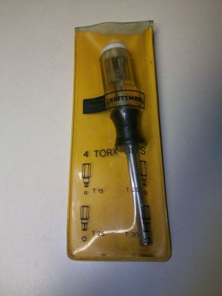 Vintage Sears Craftsman 41401 Torx Magnetic Screwdriver With Bits And Pouch