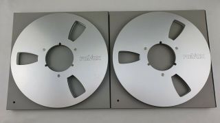 2 Revox Nab Metal Reels 10.  5 Inch / 26.  5 Cm With & Case