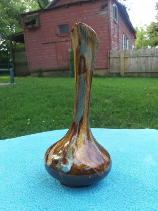 Vintage Studio Art Pottery Signed Bud Vase 8 " Tall