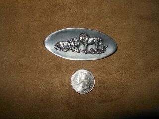 Vintage Sterling Silver Wildtuin Kruger Park Lion Brooch/pin