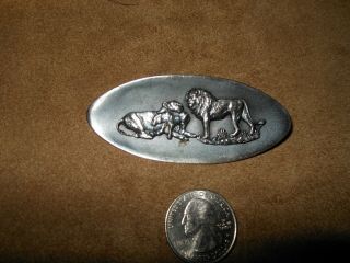 Vintage Sterling Silver Wildtuin Kruger Park Lion Brooch/Pin 2