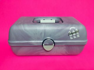 Vintage Caboodles Makeup Travel Storage Case Mirror Lavender Purple Gold 2 - Tier