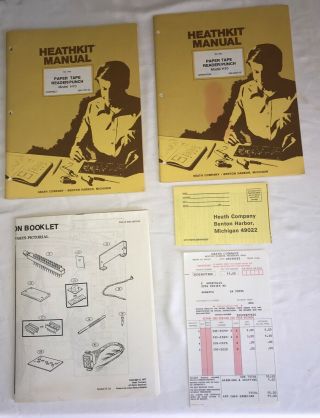 Heath H10 Paper Tape Reader/punch Assembly And Operation Manuals (heathkit H8)