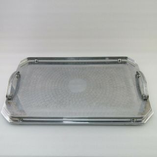 Ranleigh Art Deco Stainless Drink Serving Tray Breakfast Tray Vintage