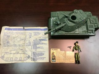 Vintage 1982 Gi Joe Mobat Motorized Battle Tank W/ Tank Commander & File Card