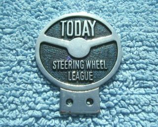Vintage 1960s Today Steering Wheel League Car Badge - Classic Motor Club Emblem