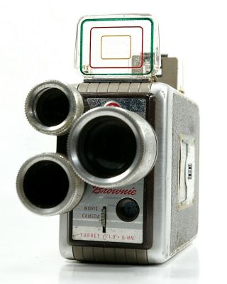 Kodak Brownie Movie Camera 8mm 3 Lens Turret Vintage