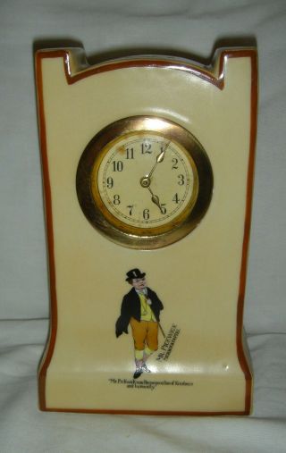 Vintage Charles Dickens Series Ware Wind - Up Clock - Mr Pickwick,  Royal Doulton?