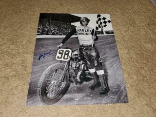 Joe Leonard Harley Davidson Vintage Rp Photo With Real Autograph