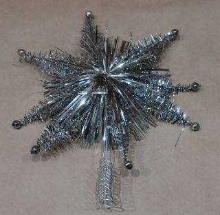 Vintage Christmas Tree Silver Star Decoration C.  1950s