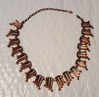 Vintage RENOIR Copper Necklace Signed 18 