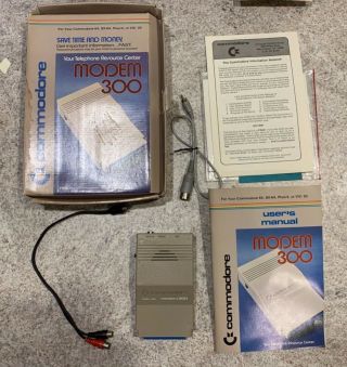 Commodore Vintage Modem 300 For Commodore 128,  64,  Sx - 64,  Or Vic - 20 Model: 1660
