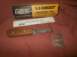 Vintage Gunline E - Z Checkit Checkering Tool Unique Adustable Tracking Guide