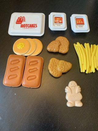 Vintage Mcdonalds Play Food Hot Cakes S&s,  Bbq Sauce 2 Chicken Nuggets Etc