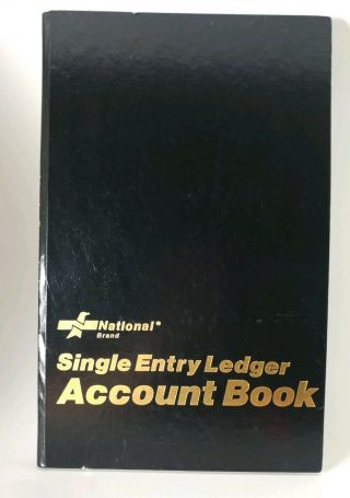 Vintage National Brand Single Entry Ledger Account Book 128 Pages,  Addresses