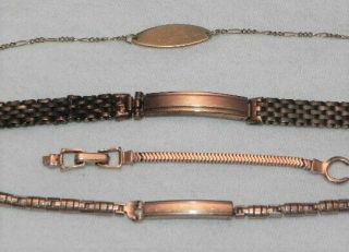 Vintage 12k Gold Filled Watch Bands Gemex Kreisler Ori Anklet 18.  9g,  14k? Part