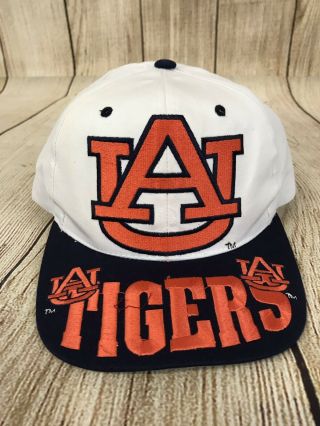 Vintage Auburn Tigers Big Logo Spellout Snapback Cap Hat 90 