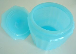 Vintage Light Blue Opaline Glass Cookie Jar or Biscuit Canister 4