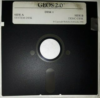 Commodore 64 Geos 2.  0 By Berkeley Softworks C64 5.  25 " Floppy Disk 1988