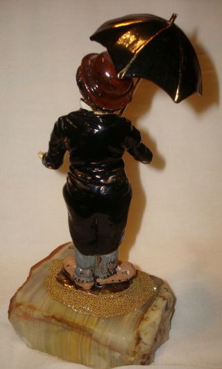 Vintage 1983 Ron Lee Charlie Chaplin Clown Umbrella 8” Figurine Statue Sculpture 5