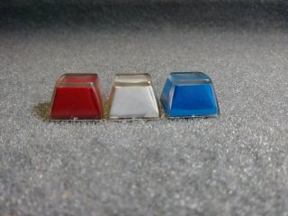 3 Vintage Specialty Keycaps Mechanical Keyboard Red White & Blue Square W/ Cover