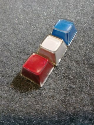 3 Vintage Specialty Keycaps Mechanical Keyboard Red White & Blue Square w/ cover 2