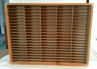 Wooden Audio Cassette Tape Wall Storage Box Rack 100 Count 70’s Vintage