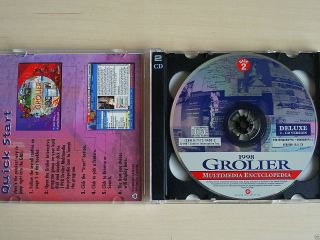 1998 GROLIER Multimedia Encyclopedia DELUXE 2CD for WINDOWS 3.  1/95 MS - DOS 5.  0 5