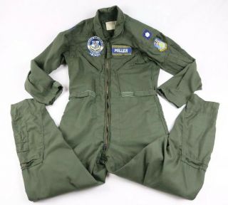 Vintage Vietnam War Military Usaf Strategic Air Command Flight Suit Sage Green