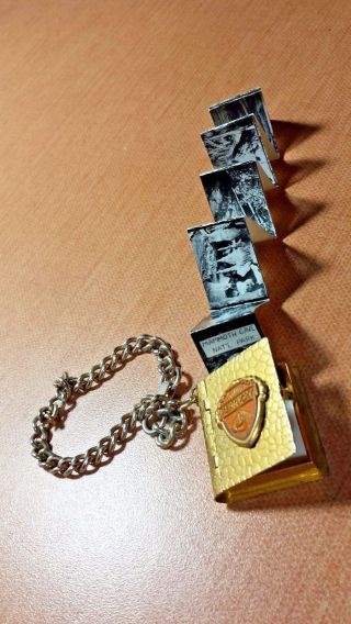 Vintage Mammoth Cave Kentucky Bracelet?? Mini Photo Metal Booklet