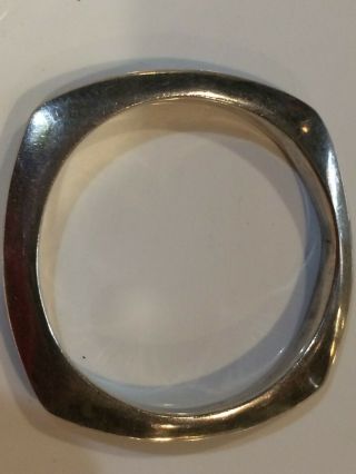 Vintage Mexican Sterling Silver Square Bangle Bracelet