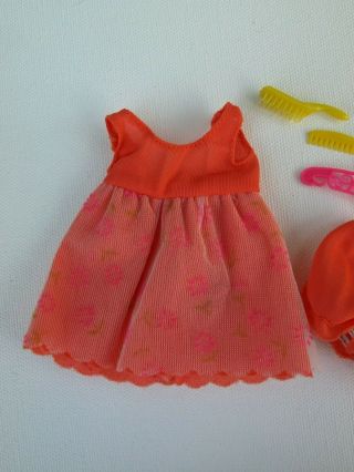 Vtg Mod Barbie 1970 Francie Nighty Brights Orange Nightgown Clothes Accessories 2